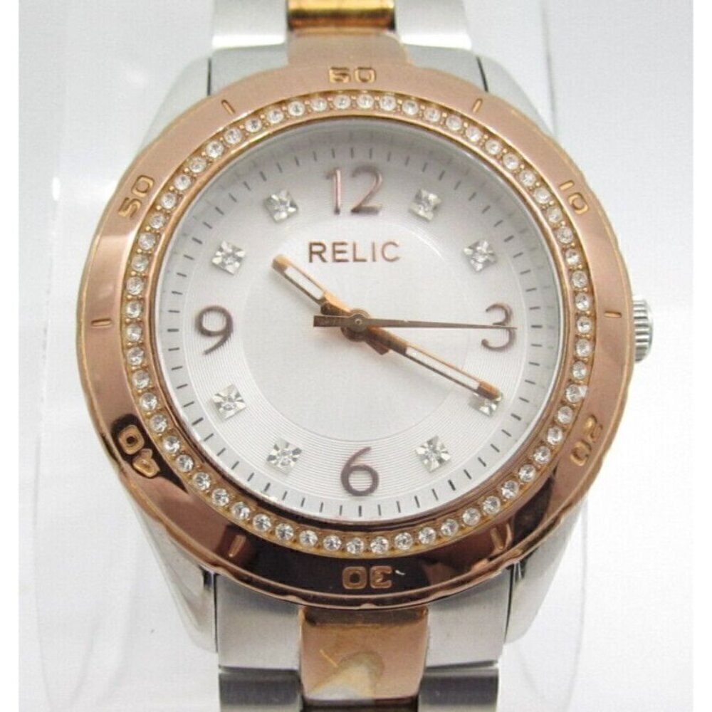 Women Relic Quartz WR Analog‎ 34mm Dial Causal Round Watch (G636)